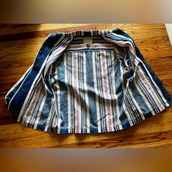 Ralph Lauren Blue and Red Striped Chore Jacket - Large - Picture 12 of 13